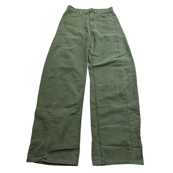Mother The Full Pipe Skimp High-Rise Jeans In Green - Picture 1 of 5